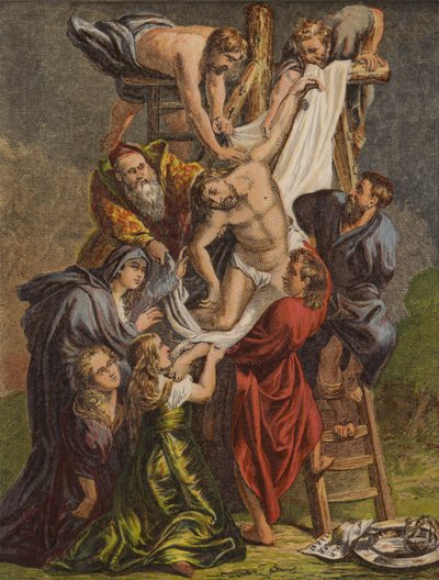 El Descendimiento de la Cruz (cromolito) de English School