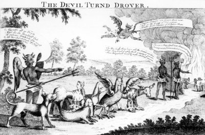 El diablo convertido en arriero, publicado por William Tringham, 1756 de English School