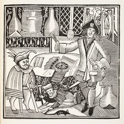 El diablo sobre dos palos o la ciudad desvelada, ilustración de Chap-books del siglo XVIII de John Ashton, pub. 1882 de English School