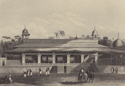 El Dewas Khan, o Salón de Audiencias, Palacio de Delhi (grabado) de English School