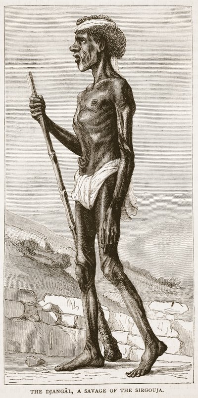 El Djangal, un salvaje de Sirgouja, ilustración de Cassells Illustrated History of England de English School