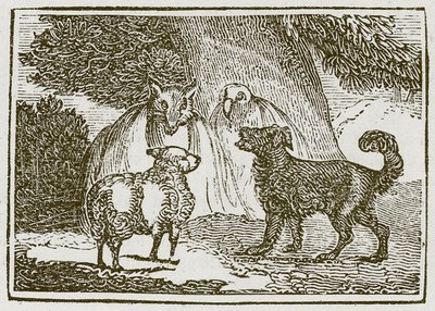 El perro y la oveja (grabado) de English School