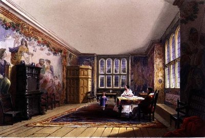 La sala de dibujo, casa Cotehele, c.1830-40 de English School