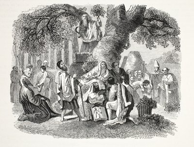 Los druidas, o la conversión de los britanos al cristianismo por Bran y sus discípulos, pub. siglo XIX de English School