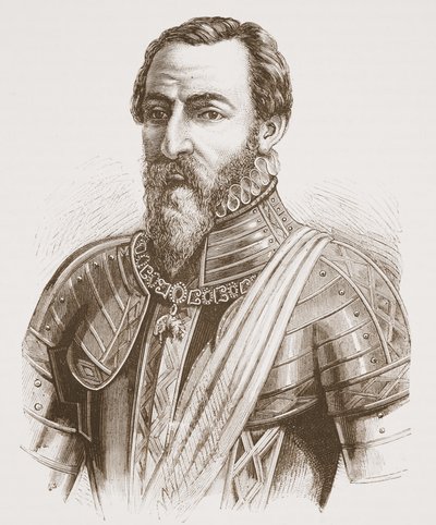 El Duque de Alba (del retrato de Tiziano), ilustración de La Historia del Protestantismo de James Aitken Wylie (1808-1890), pub. 1878 de English School