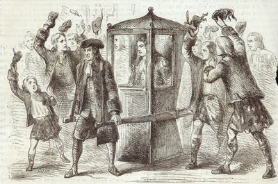 El Duque de Hamilton yendo a la Casa del Parlamento Escocés de English School