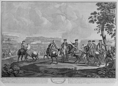 El Duque de Marlborough (1650-1722) y su estado mayor en la batalla de Blenheim el 13 de agosto de 1704 de English School
