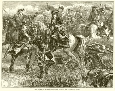 El duque de Marlborough en peligro en Ramillies, 1706 de English School