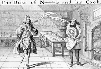 El duque de Newcastle y su cocinero, c.1745 de English School