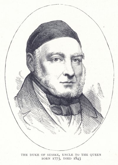 El Duque de Sussex, tío de la Reina, nacido en 1773, fallecido en 1843 de English School