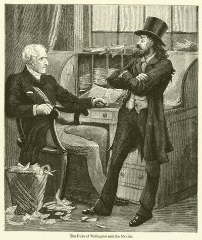 El duque de Wellington y el maníaco (grabado) de English School