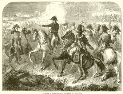 El Duque de Wellington en el campo de Waterloo de English School
