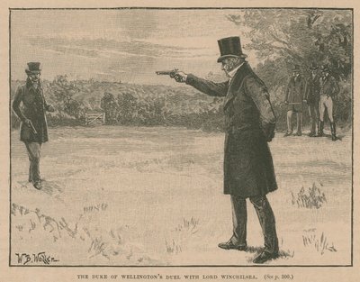 El duelo del Duque de Wellington con Lord Winchilsea de English School