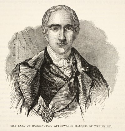El Conde de Mornington, luego Marqués de Wellesley, ilustración de Cassells Illustrated History of India de James Grant, pub. 1879 de English School