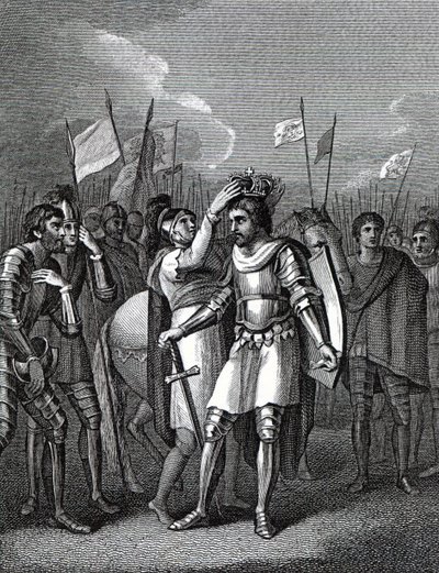 El conde de Richmond elegido rey después de la batalla de Bosworth, de 