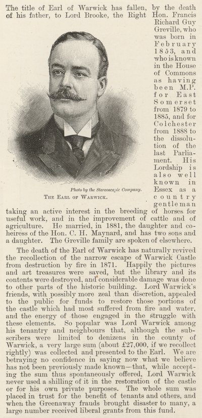 El Conde de Warwick (grabado) de English School