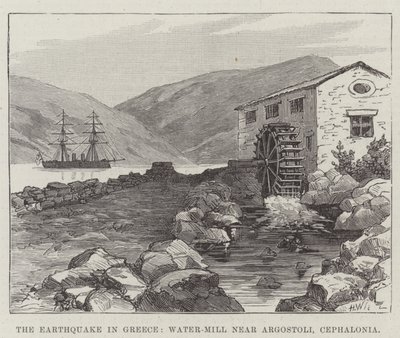 El Terremoto en Grecia, Molino de Agua cerca de Argostoli, Cefalonia de English School