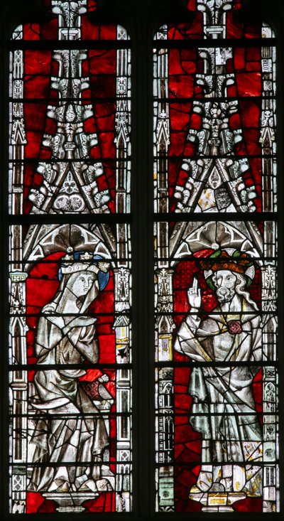 La ventana este (Ew) que representa la Coronación de la Virgen de English School