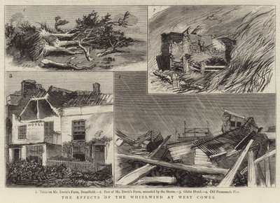 Los efectos del torbellino en West Cowes de English School