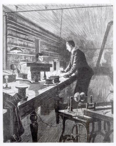 La Luz Eléctrica, Sr. Edison (1847-1931) en su Laboratorio de English School