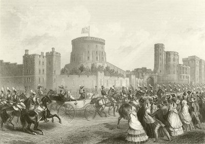 El Emperador y la Emperatriz de Francia en el Castillo de Windsor de English School