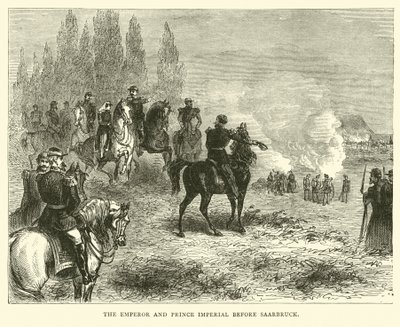 El Emperador y el Príncipe Imperial antes de Saarbruck, agosto 1870 de English School