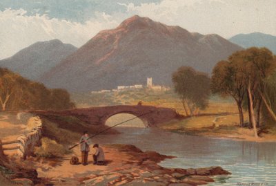 Los lagos ingleses, Ambleside (litografia en color) de English School