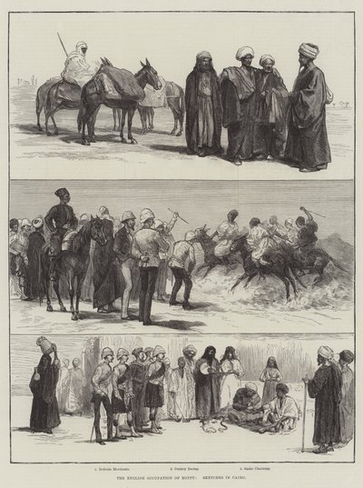 La ocupación inglesa de Egipto, bocetos en El Cairo de English School