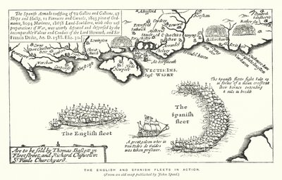Las flotas Inglesa y Española en acción de English School