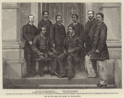 Los enviados de la Reina de Madagascar (grabado) de English School