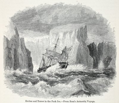 El Erebus y el Terror entre icebergs de English School
