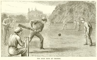 Los chicos de Eton jugando al cricket de English School