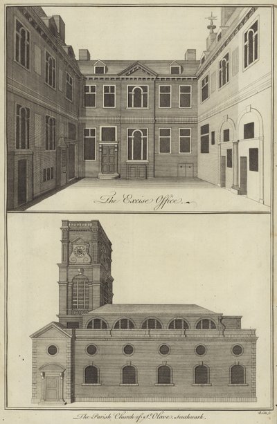 Oficina de Impuestos, Londres y la Iglesia Parroquial de San Olave, Southwark de English School