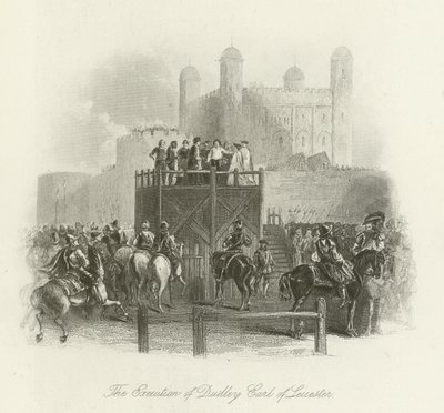 La ejecución de Dudley, Conde de Leicester de English School
