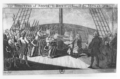 La Ejecución de John Byng a bordo del Monarque de English School