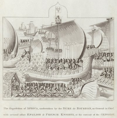 La expedición de África, emprendida por el duque de Borbón, como general en jefe, con varios otros caballeros ingleses y franceses, a petición de los genoveses de English School