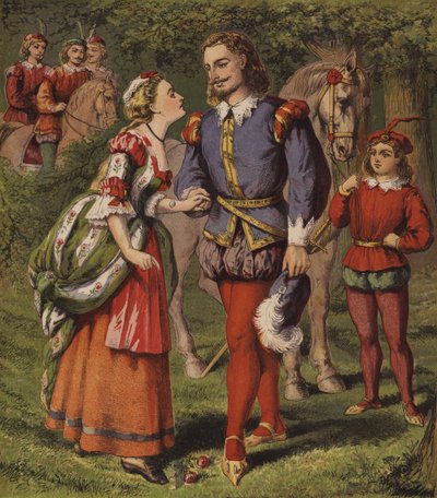 El hada en la fuente, o las dos niñas (litografia en color) de English School