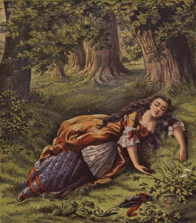 El hada en la fuente, o las dos niñas (litografia en color) de English School