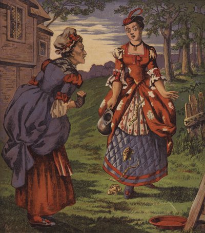 El hada en la fuente, o las dos niñas (litografia en color) de English School