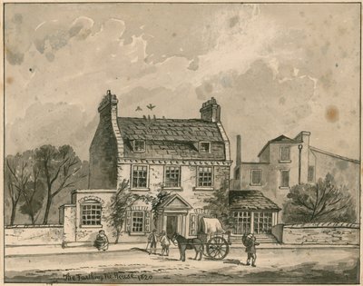 La Casa Farthing Pie, Londres, dibujo original fechado en 1820 de English School