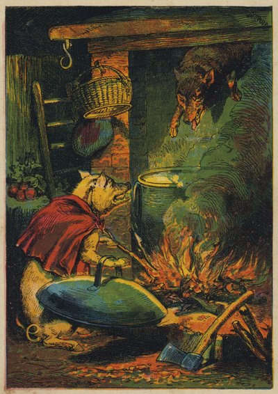 El destino del lobo (litografía en color) de English School