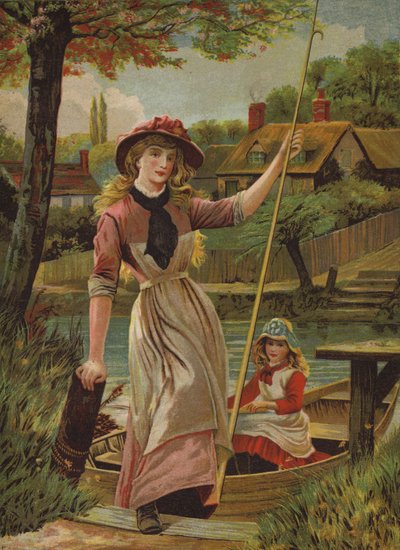 La hija del barquero (cromolito) de English School