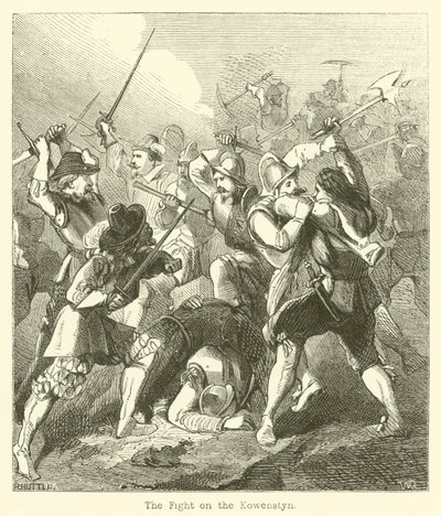 El combate en el Kowenstyn (grabado) de English School