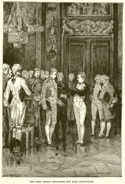 El primer cónsul Bonaparte y Lord Whitworth de English School