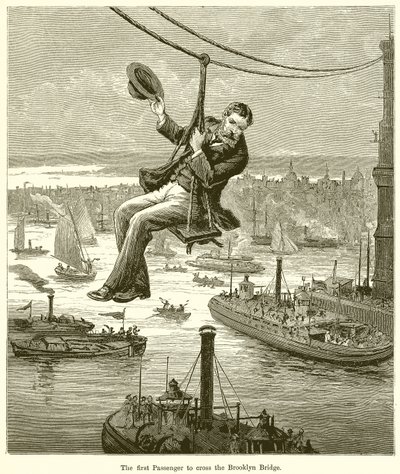 El primer pasajero en cruzar el Puente de Brooklyn de English School