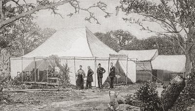 La Primera Iglesia Presbiteriana, Miami, Florida, Estados Unidos de América, a finales del siglo XIX. La iglesia, fundada por el reverendo Henry Keigwin en 1896, comenzó en un tosco restaurante de tablas antes de que los servicios se trasladaran a una tien de English School