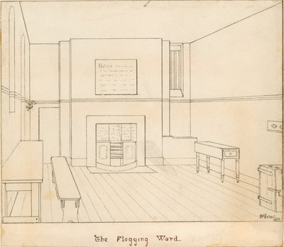 La Sala de Azotes en la prisión de Newgate de English School