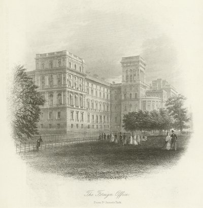 El Ministerio de Asuntos Exteriores desde el Parque de St. James de English School