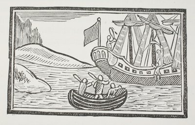 Los viajes extranjeros de Sir John Mandeville, ilustración de Chap-books del siglo XVIII de John Ashton, pub. 1882 de English School