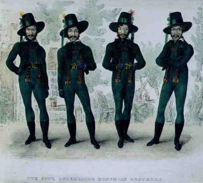 Los cuatro célebres hermanos bohemios, c.1827 de English School